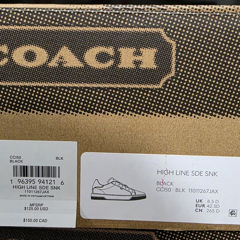Coach High Line Sneakers Suede and Leather Men's New in Box Multiple Sizes - Picture 6 of 7